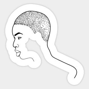 African Face Profile Sticker